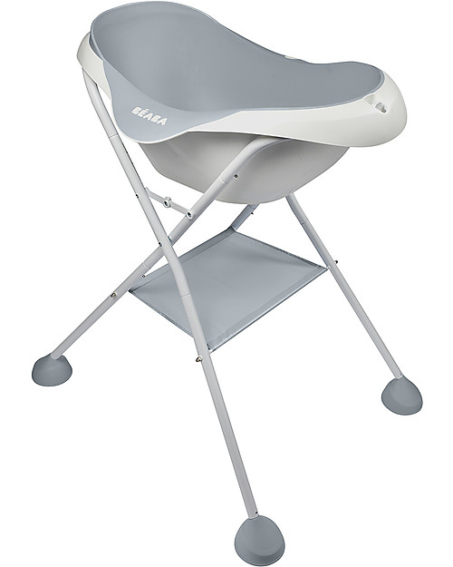 Béaba Vasca Bagnetto Primi Mesi Camélé’O - Grigio - Comoda e con Sistema di Fissaggio Vaschette e Accessori