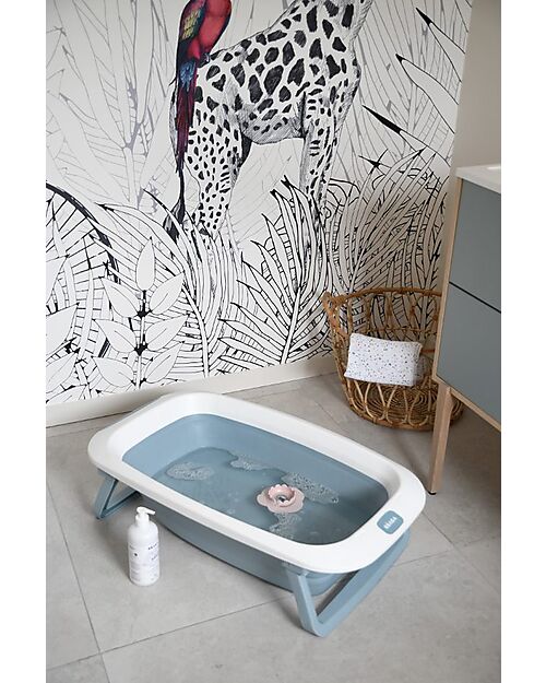 Béaba Vasca da Bagno Pieghevole Eazy Pop Camélé'O - Blu - Dalla Nascita Vaschette e Accessori