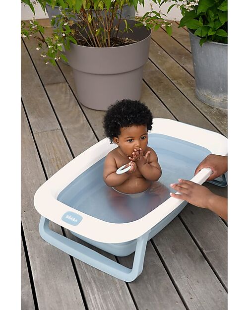 Béaba Vasca da Bagno Pieghevole Eazy Pop Camélé'O - Blu - Dalla Nascita Vaschette e Accessori