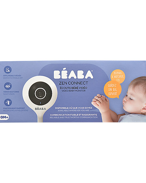 Béaba Video Baby Monitor ZEN Connect - Bianco - Sistema di Monitoraggio di Ultima Generazione Disponibile su Telefono Cellulare Baby Monitor