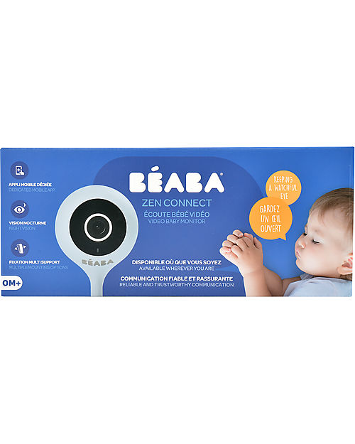 Béaba Video Baby Monitor Zen Connect - Grigio - Sistema di Monitoraggio di Ultima Generazione Disponibile su Telefono Cellulare Baby Monitor
