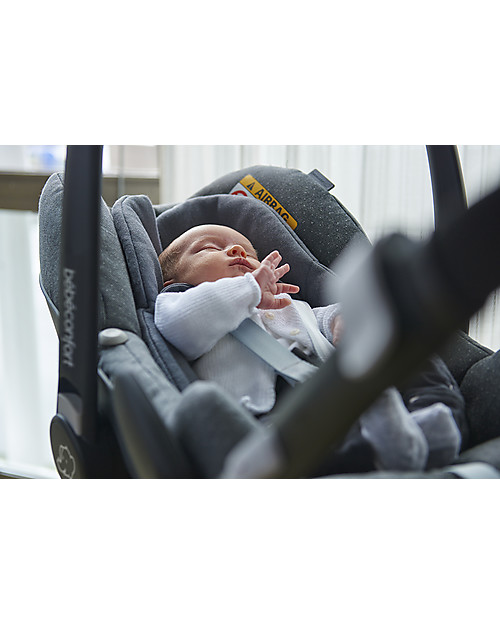 Bébé Confort Seggiolino Auto Pebble Plus 0+ e i-Size, Sparkling Grey - Da 0 a 12 mesi, Omologato i-Size R129 Seggiolini Auto Gruppo 0+/1