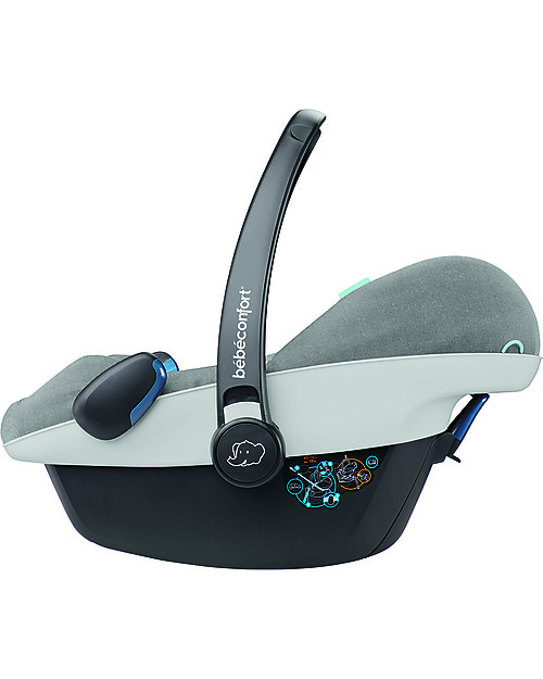 Bébé Confort Seggiolino Auto Pebble Plus 0+ e i-Size, Sparkling Grey - Da 0 a 12 mesi, Omologato i-Size R129 Seggiolini Auto Gruppo 0+/1