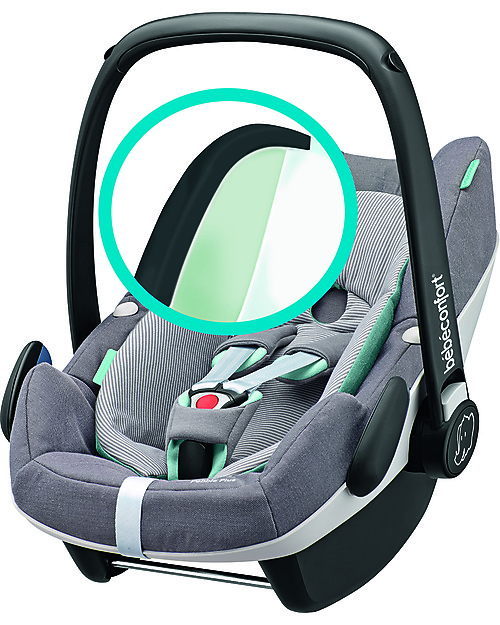 Bébé Confort Seggiolino Auto Pebble Plus 0+ e i-Size, Sparkling Grey - Da 0 a 12 mesi, Omologato i-Size R129 Seggiolini Auto Gruppo 0+/1