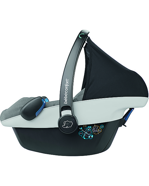 Bébé Confort Seggiolino Auto Pebble Plus 0+ e i-Size, Sparkling Grey - Da 0 a 12 mesi, Omologato i-Size R129 Seggiolini Auto Gruppo 0+/1