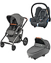 Bébé Confort Trio BBC: Passeggino Lila + Navicella Jade + Ovetto Cabriofix, Sparkling Grey Passeggini Trio e Duo