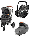 Bébé Confort Trio Moderno: Passeggino Nova + Navicella Jade + Seggiolino Auto Pebble Pro, Sparkling Grey Passeggini Trio e Duo