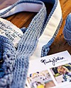 Cabbage Crochet Club per Family Nation Borsa Everyday Celeste Avio con Nastro Gros Naturale - 100% Fatto a mano con filati riciclati Borse Shopper