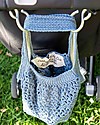 Cabbage Crochet Club per Family Nation Borsa Everyday Celeste Avio con Nastro Gros Naturale - 100% Fatto a mano con filati riciclati Borse Shopper