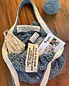 Cabbage Crochet Club per Family Nation Borsa Everyday Celeste Avio con Nastro Gros Naturale - 100% Fatto a mano con filati riciclati Borse Shopper