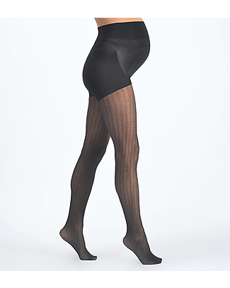 Cache Coeur Collant Premaman 30 Denari Zig Zag, Nero - Per mamme sempre alla moda! Calze