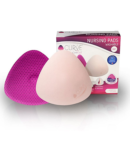 Cache Coeur Coppette Assorbilatte Lavabili Curve Essential Day, 1 Paio Flusso 60 ml - Brevettate e certificate Oeko-tex! Coppette Assorbilatte