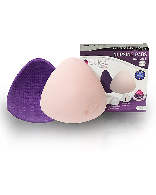 Cache Coeur Coppette Assorbilatte Lavabili Curve Essential Night, 1 Paio Flusso 80 ml - Brevettate e certificate Oeko-tex! Coppette Assorbilatte