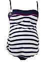 Cache Coeur Marina, Costume da Bagno Tankini Premaman - Righe bianche e blu Costumi Interi