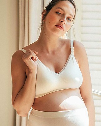 Cache Coeur Reggiseno per Gravidanza e Allattamento Organic - Cotone Organico - Bianco - si Adatta al Seno e lo Sostiene Reggiseni