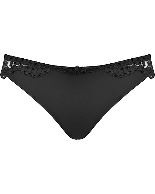 Cache Coeur Slip Premaman a Vita Bassa Lollypop - Nero - Con Pizzo e Pompom Slip