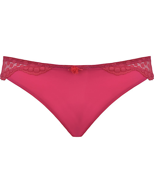 Cache Coeur Slip Premaman a Vita Bassa Lollypop - Rosso - Con Pizzo e Pompom Slip