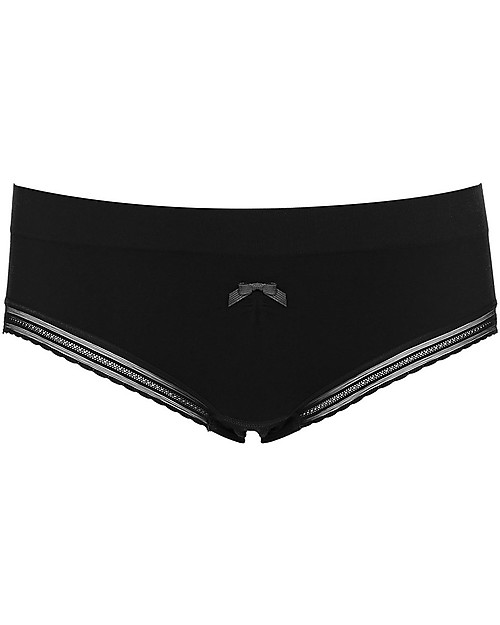 Cache Coeur Slip Premaman a Vita Bassa Milk - Nero - Senza Cuciture! Slip