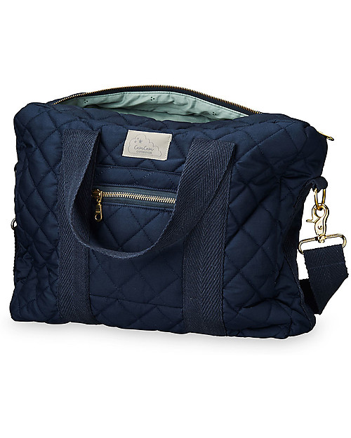 Camcam Copenhagen Borsa Cambio con Tracolla, Navy - Cotone Bio Impermeabilizzato Borse Cambio