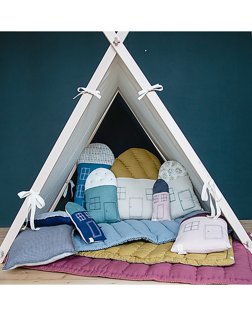 Camomile London Cuscino Small House, Rosa/Vinaccia, 24 x 38 cm - Ottimo come idea regalo! Cuscini Arredo