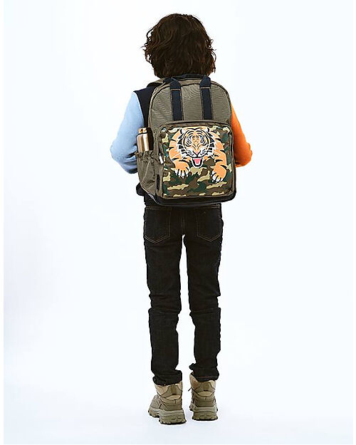 Caramel & Cie Zaino Large The Tiger King - Poliestere Riciclato GRS - Scuola Elementare e Medie Zaini Scuola