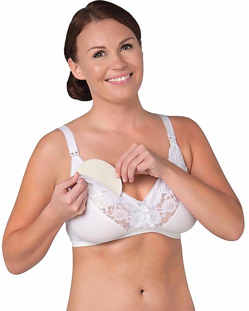 Carriwell Coppette Assorbilatte Lavabili Bianche - Seta Naturale (pacco da 6) Coppette Assorbilatte