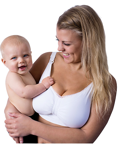 Carriwell Reggiseno Sostenitivo da Allattamento con GelWire®, Bianco Reggiseni da Allattamento