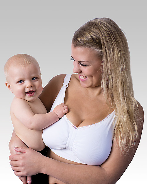 Carriwell Reggiseno Sostenitivo da Allattamento con GelWire®, Bianco Reggiseni da Allattamento