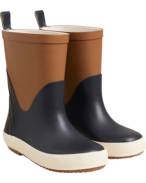 Celavi Stivali da Pioggia - Blu e Marrone - 100% Gomma Naturale Stivali Pioggia