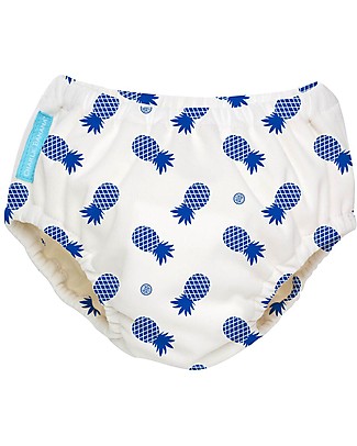 Charlie Banana Costume Contenitivo/Pannolino 2-in-1, Ananas blu - Lavabile, Perfetto per il Mare! Costumi Contenitivi