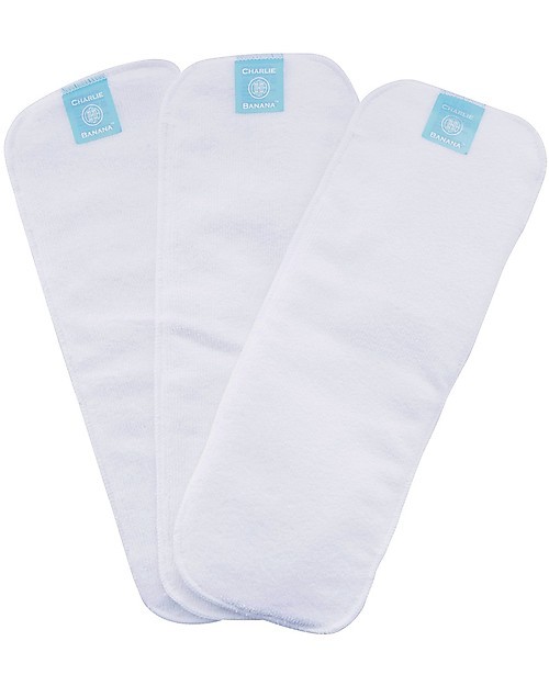 Charlie Banana Inserti Deluxe in Microfibra per Pannolini Lavabili, Pacco da 3 - Taglia Small Pannolini Lavabili