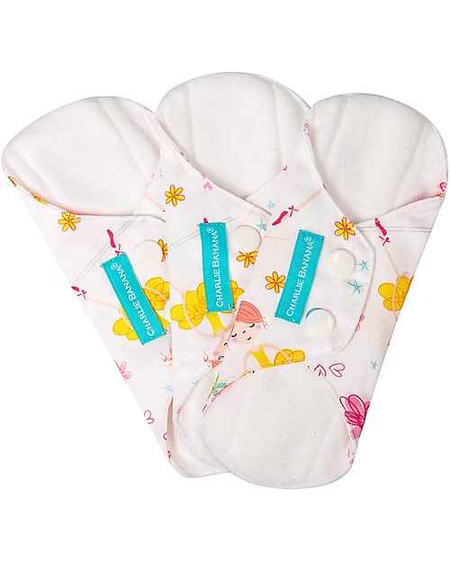 Charlie Banana Pacco da 3 Assorbenti Salvaslip Lavabili Donna, Diva Ballerina Assorbenti