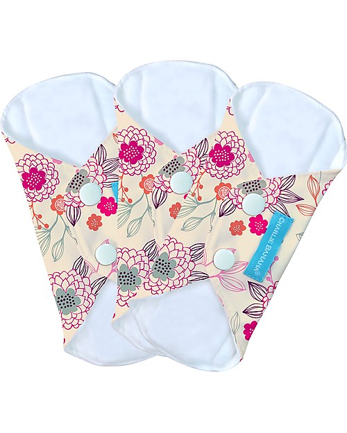 Charlie Banana Pacco da 3 Assorbenti Salvaslip Lavabili Donna, Peony Blossom Assorbenti