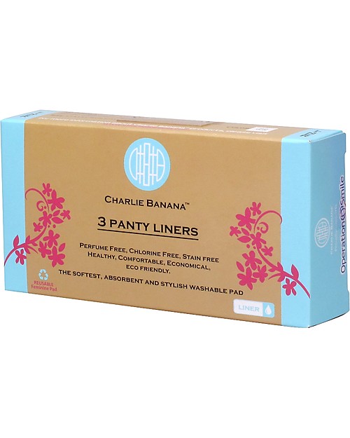 Charlie Banana Pacco da 3 Assorbenti Salvaslip Lavabili Donna, Peony Blossom Assorbenti