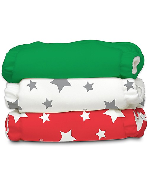 Charlie Banana Set di 3 Pannolini Lavabili Pocket All in One con 6 Inserti Deluxe in Microfibra, Toscana - Taglia Unica da 0 a 30 mesi Pannolini Lavabili