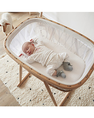 Charlie Crane Culla KUMI con Retina Trasparente, Lacci Nocciola - Completa di materasso! Sdraiette_