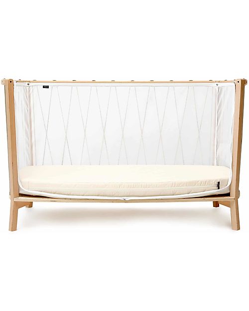 Charlie Crane Lettino Evolutivo KIMI con Retina Trasparente - Lacci Nocciola - Senza Sbarre! Lettini con Sbarre