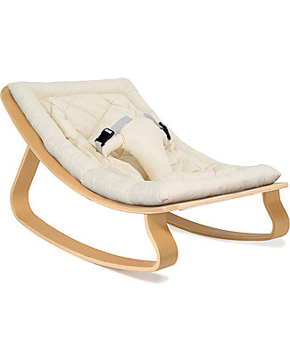 Charlie Crane Sdraietta Levo in Legno di Faggio - Bianco - 100% Cotone Biologico! Sdraiette