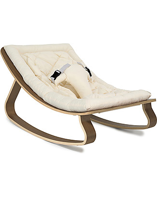 Charlie Crane Sdraietta LEVO in Legno di Noce - Bianco - 100% Cotone Biologico! Sdraiette_FAKE