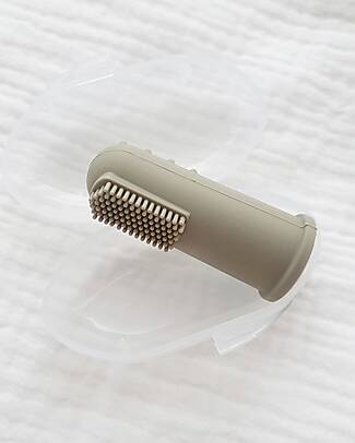 Chewies&more Baby toothbrush - Food grade silicone - Dark Sage Green Toothbrush