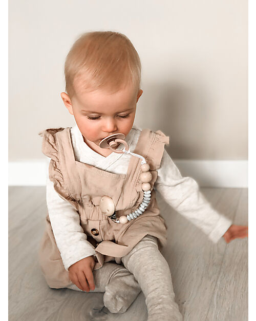 Chewies&more Clip Portaciuccio in Silicone - con Perline - Effetto Marmo Catenelle Portaciuccio