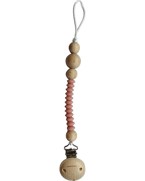 Chewies&more Clip Portaciuccio in Silicone - con Perline - New Rose Catenelle Portaciuccio