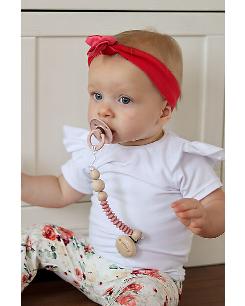 Chewies&more Clip Portaciuccio in Silicone - con Perline - New Rose Catenelle Portaciuccio