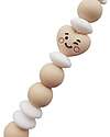 Chewies&more Clip Portaciuccio in Silicone - Massaggiagengive - Beige - Collezione Sweet Heart Catenelle Portaciuccio