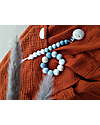 Chewies&more Clip Portaciuccio in Silicone - Massaggiagengive - Leaf - Perline Ombre Blu Catenelle Portaciuccio