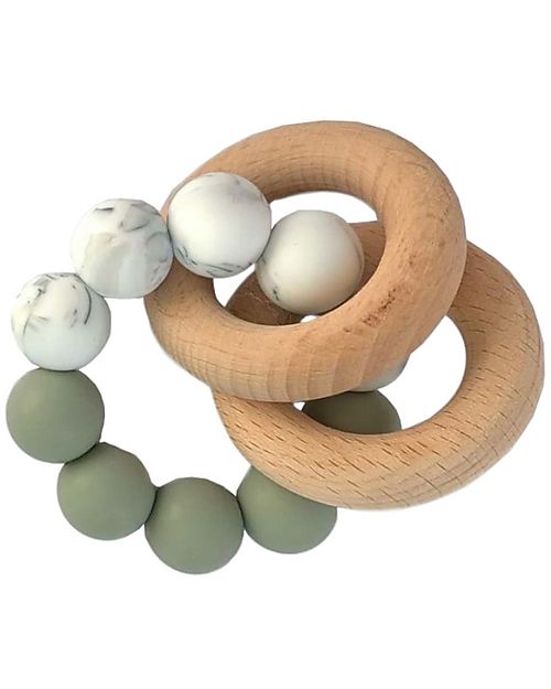 Chewies&more Massaggiagengive con Sonaglio Duo - Verde Salvia e Effetto Marmo Massaggiagengive