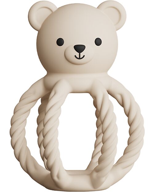 Chewies&more Massaggiagengive con Sonaglio - Panna - Collezione Bear - Silicone Alimentare Massaggiagengive
