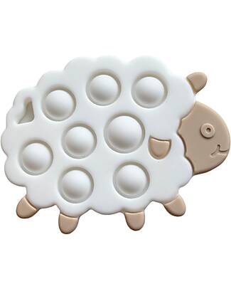 Chewies&more Massaggiagengive - Pop It - Bianco - Collezione Sheep - Silicone Alimentare Massaggiagengive