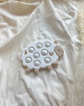 Chewies&more Massaggiagengive - Pop It - Bianco - Collezione Sheep - Silicone Alimentare Massaggiagengive
