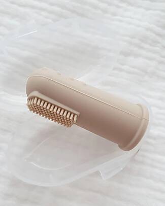 Chewies&more Spazzolino per Neonati - Silicone Alimentare - Beige Spazzolini